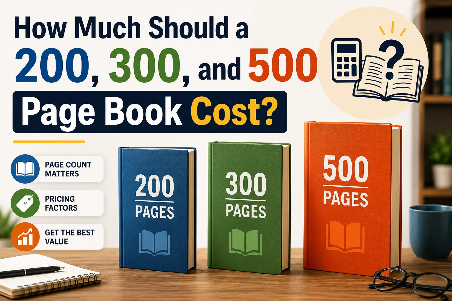 How Much Should a 200, 300, and 500 Page Book Cost